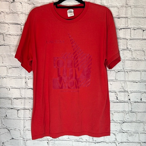 ⭐️ Gildan DryBlend red University of Arkansas short sleeve crew neck tee L - Picture 1 of 16